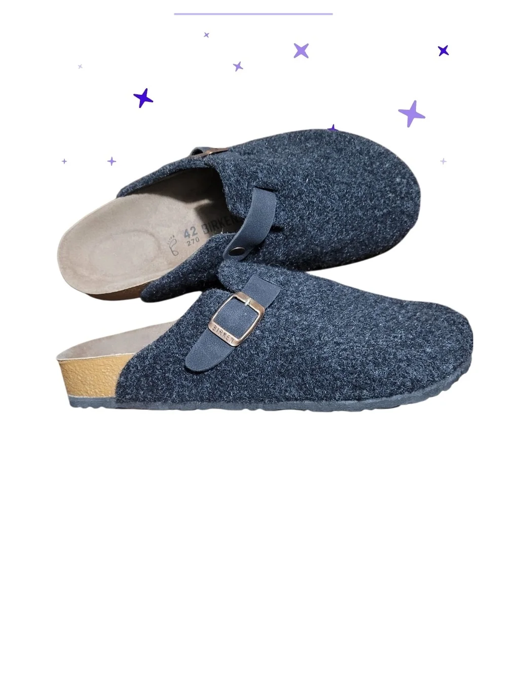 Birkenstock Boston Natural Leather-Felt